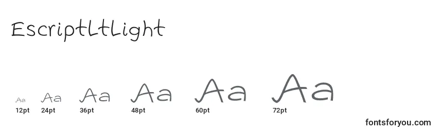 Размеры шрифта EscriptLtLight