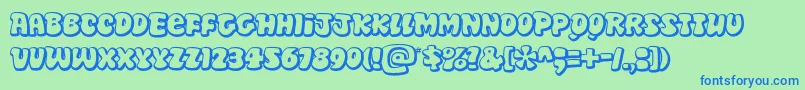 DiskoOt Font – Blue Fonts on Green Background