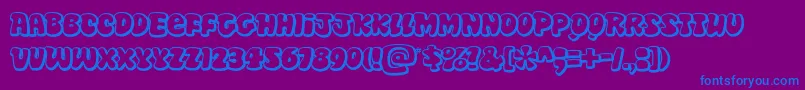 DiskoOt Font – Blue Fonts on Purple Background