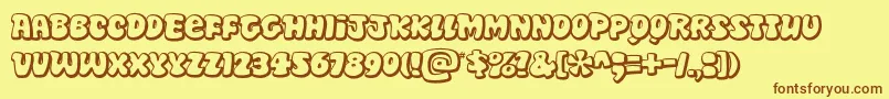 DiskoOt Font – Brown Fonts on Yellow Background