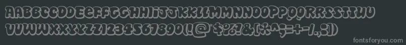 DiskoOt-fontti – harmaat kirjasimet mustalla taustalla