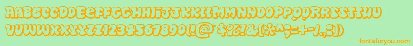 DiskoOt Font – Orange Fonts on Green Background