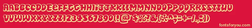 DiskoOt Font – Yellow Fonts on Red Background