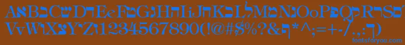 HadelandRegular Font – Blue Fonts on Brown Background