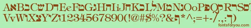 HadelandRegular Font – Brown Fonts on Green Background