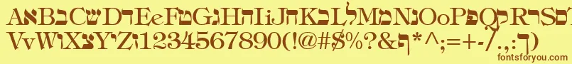 Шрифт HadelandRegular – коричневые шрифты на жёлтом фоне