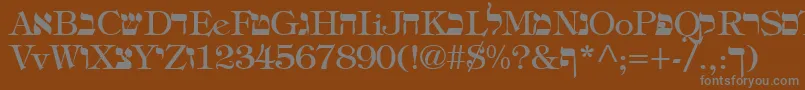 フォントHadelandRegular – 茶色の背景に灰色の文字