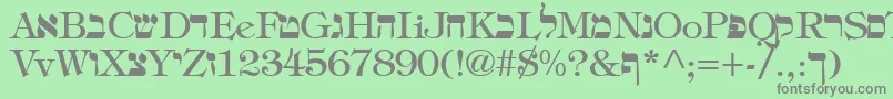 フォントHadelandRegular – 緑の背景に灰色の文字