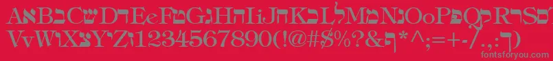 HadelandRegular Font – Gray Fonts on Red Background