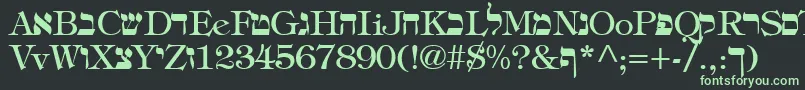 フォントHadelandRegular – 黒い背景に緑の文字