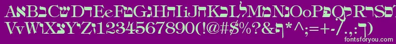 HadelandRegular Font – Green Fonts on Purple Background