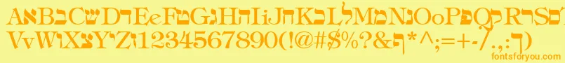 HadelandRegular Font – Orange Fonts on Yellow Background