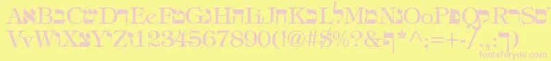 HadelandRegular Font – Pink Fonts on Yellow Background