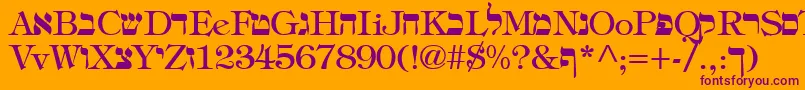 HadelandRegular Font – Purple Fonts on Orange Background