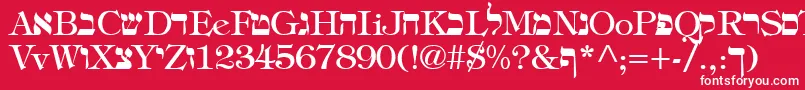 フォントHadelandRegular – 赤い背景に白い文字