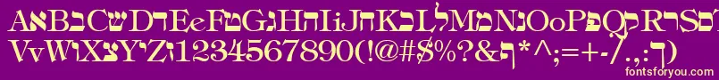 HadelandRegular Font – Yellow Fonts on Purple Background