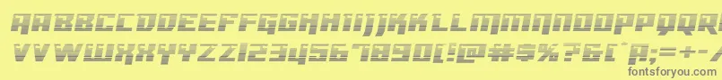 Czcionka Dangerbotgradexpand – szare czcionki na żółtym tle