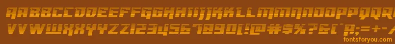 フォントDangerbotgradexpand – オレンジ色の文字が茶色の背景にあります。