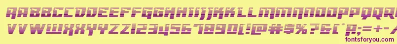 Dangerbotgradexpand Font – Purple Fonts on Yellow Background