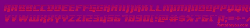 Fonte Dangerbotgradexpand – fontes vermelhas em um fundo violeta