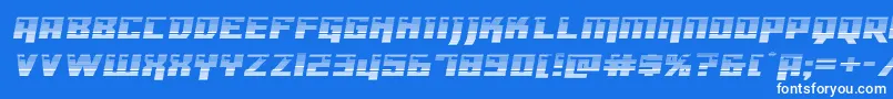 Dangerbotgradexpand-Schriftart – Weiße Schriften auf blauem Hintergrund