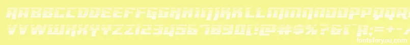 Czcionka Dangerbotgradexpand – białe czcionki na żółtym tle
