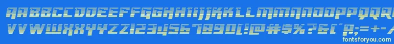 フォントDangerbotgradexpand – 黄色の文字、青い背景