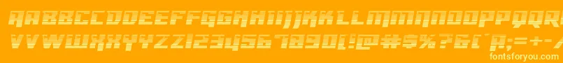 Dangerbotgradexpand-Schriftart – Gelbe Schriften auf orangefarbenem Hintergrund