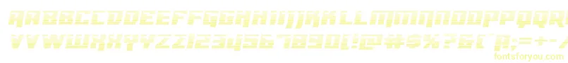 フォントDangerbotgradexpand – 白い背景に黄色の文字