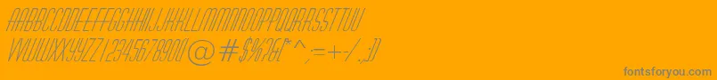 フォントHuxleyItalic – オレンジの背景に灰色の文字