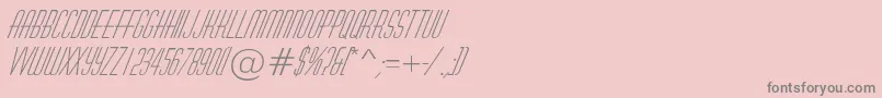 フォントHuxleyItalic – ピンクの背景に灰色の文字