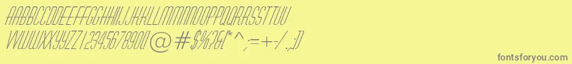 Fonte HuxleyItalic – fontes cinzas em um fundo amarelo