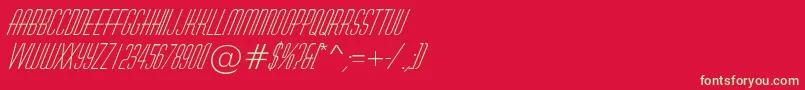 フォントHuxleyItalic – 赤い背景に緑の文字