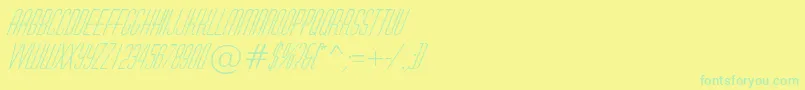 Fonte HuxleyItalic – fontes verdes em um fundo amarelo