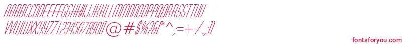 フォントHuxleyItalic – 白い背景に赤い文字