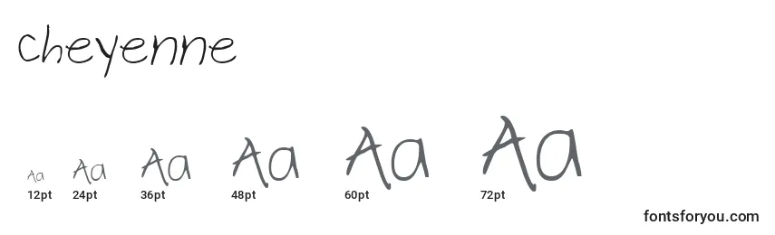 sizes of cheyenne font, cheyenne sizes
