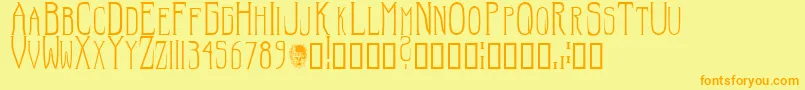 HellraiserSc Font – Orange Fonts on Yellow Background