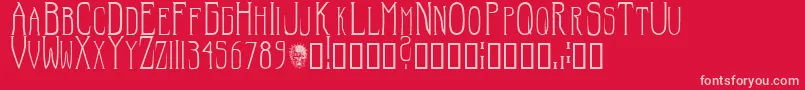 HellraiserSc Font – Pink Fonts on Red Background