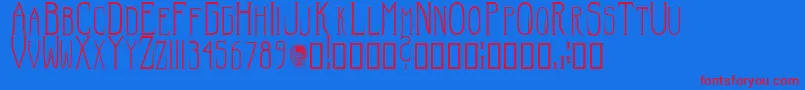 HellraiserSc Font – Red Fonts on Blue Background