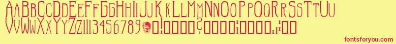 HellraiserSc Font – Red Fonts on Yellow Background