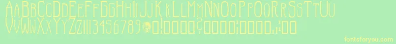 HellraiserSc Font – Yellow Fonts on Green Background