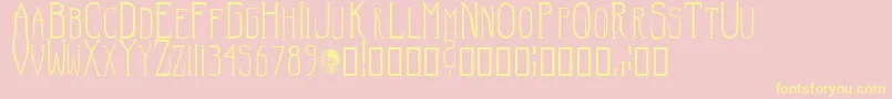 HellraiserSc Font – Yellow Fonts on Pink Background