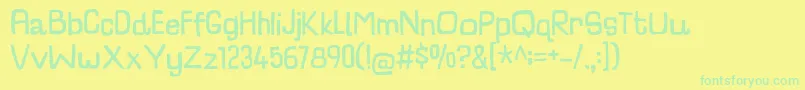 Fonte CharlatanDemo – fontes verdes em um fundo amarelo