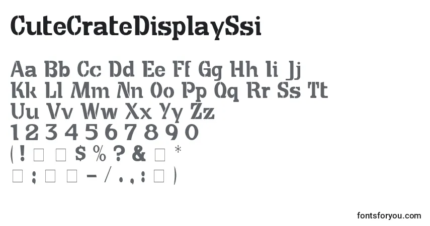 Шрифт CuteCrateDisplaySsi – алфавит, цифры, специальные символы