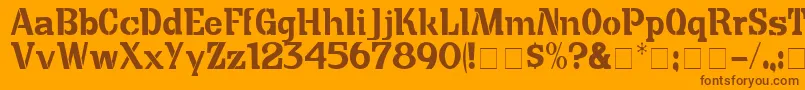 CuteCrateDisplaySsi Font – Brown Fonts on Orange Background