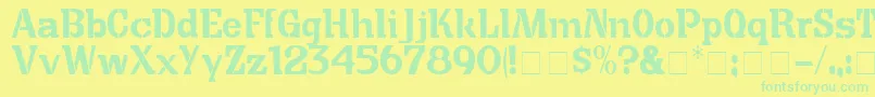 CuteCrateDisplaySsi Font – Green Fonts on Yellow Background