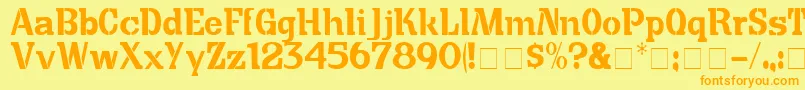 CuteCrateDisplaySsi Font – Orange Fonts on Yellow Background