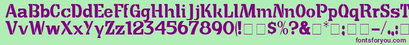 CuteCrateDisplaySsi Font – Purple Fonts on Green Background
