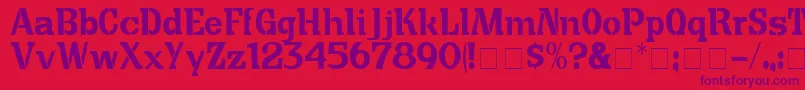 CuteCrateDisplaySsi-Schriftart – Violette Schriften auf rotem Hintergrund