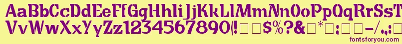 CuteCrateDisplaySsi Font – Purple Fonts on Yellow Background